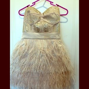 Bebé Feather Party Dress with embroidered top